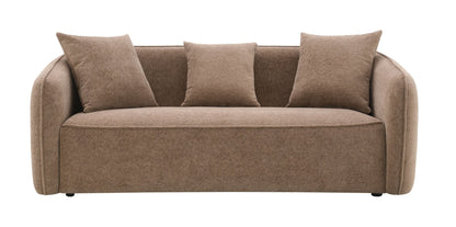 Brown Chenille 3-Seater Sofa with Accent Pillows - 1st Choice Furniture Direct
