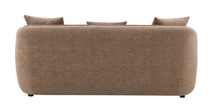 Brown Chenille 3-Seater Sofa with Accent Pillows - 1st Choice Furniture Direct