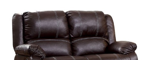 Brown Faux Leather Reclining Loveseat - 1st Choice Furniture Direct