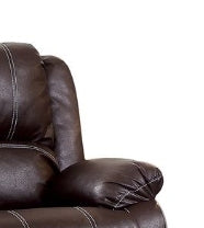 Brown Faux Leather Reclining Loveseat - 1st Choice Furniture Direct