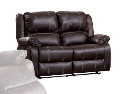 Brown Faux Leather Reclining Loveseat - 1st Choice Furniture Direct
