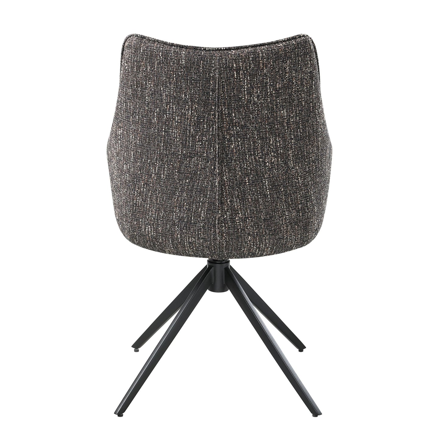Brown Gray Chenille 360° Swivel Dining Chair - 1st Choice Furniture Direct