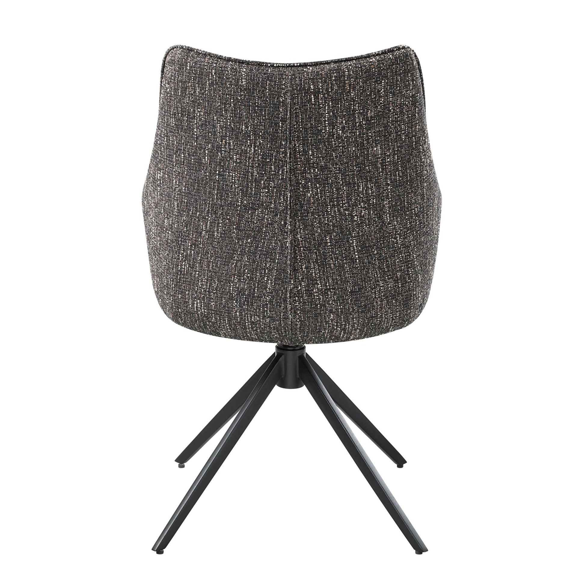 Brown Gray Chenille 360° Swivel Dining Chair - 1st Choice Furniture Direct