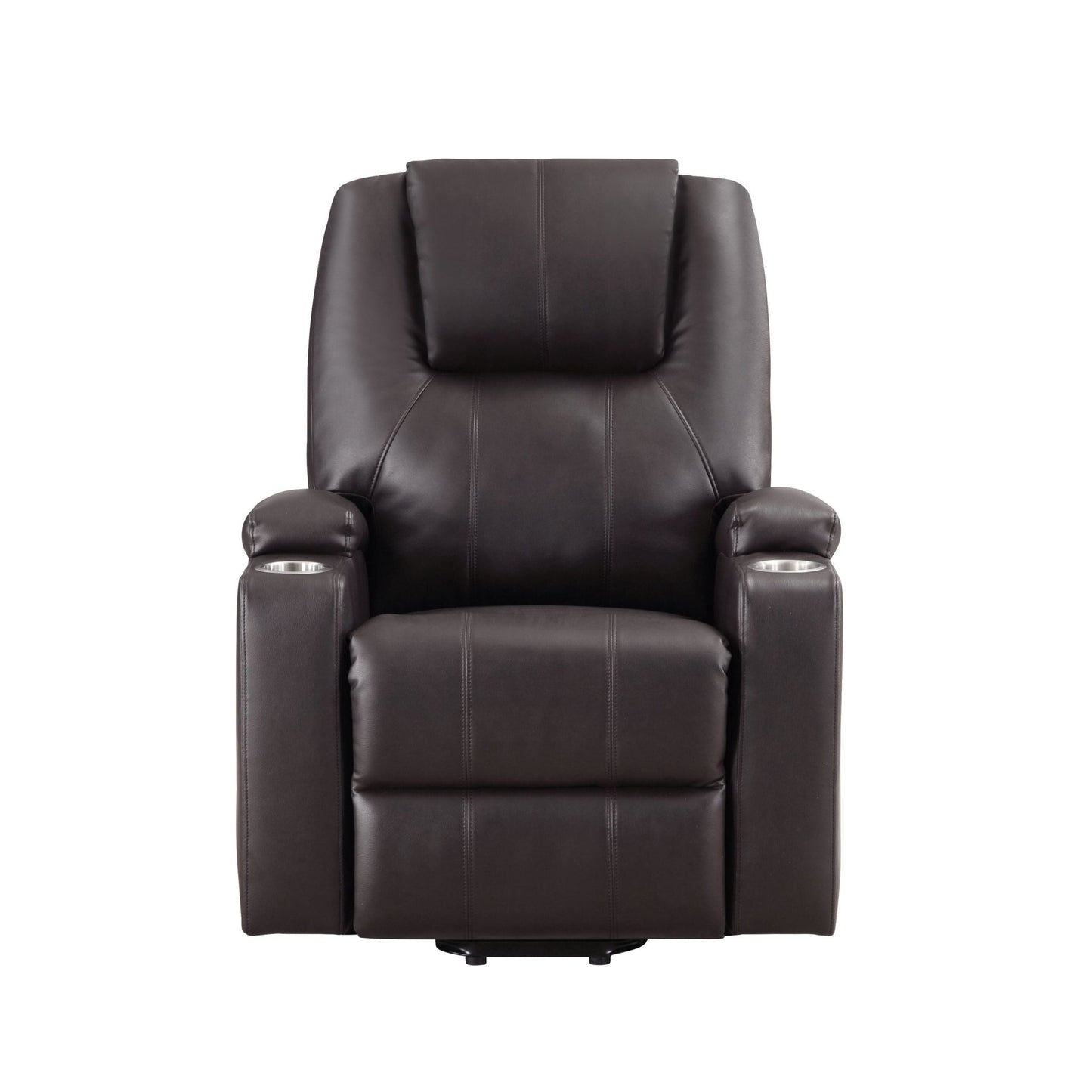 Brown Leather Recliner Aire w/Power Lift & Massage - 1st Choice Furniture Direct
