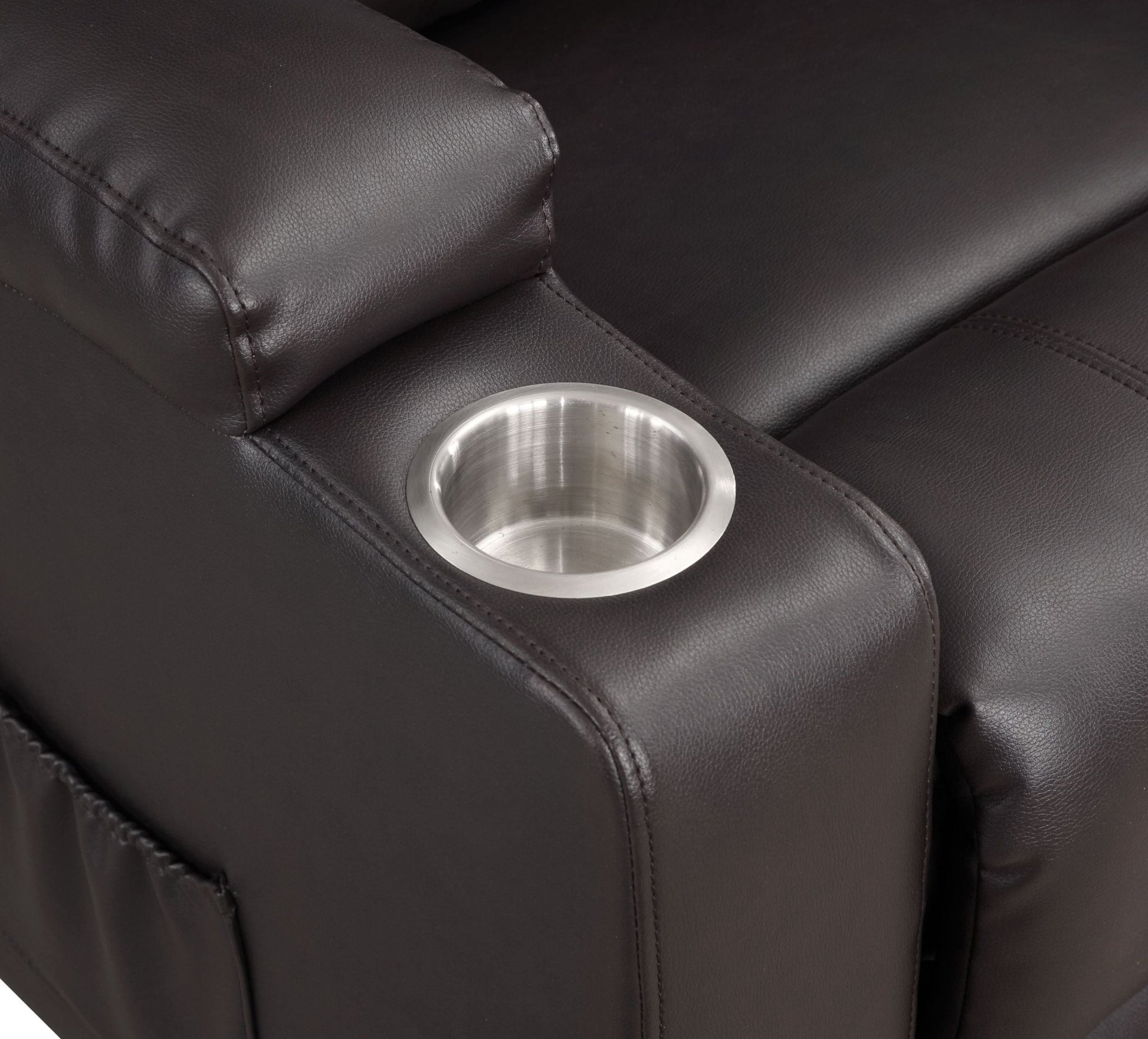 Brown Leather Recliner Aire w/Power Lift & Massage - 1st Choice Furniture Direct