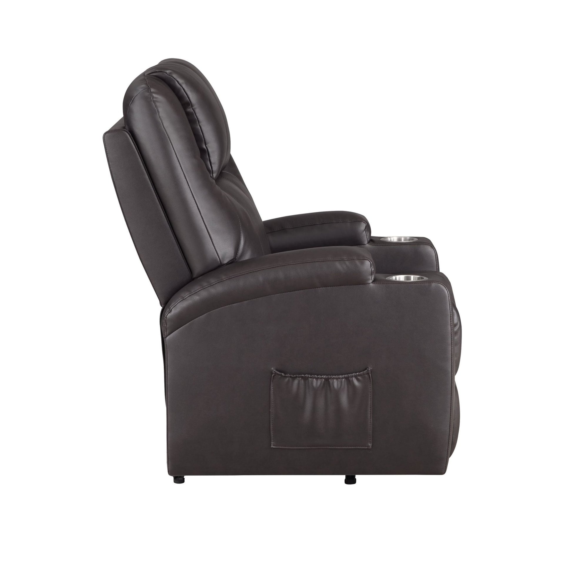 Brown Leather Recliner Aire w/Power Lift & Massage - 1st Choice Furniture Direct