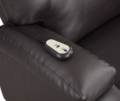 Brown Leather Recliner Aire w/Power Lift & Massage - 1st Choice Furniture Direct