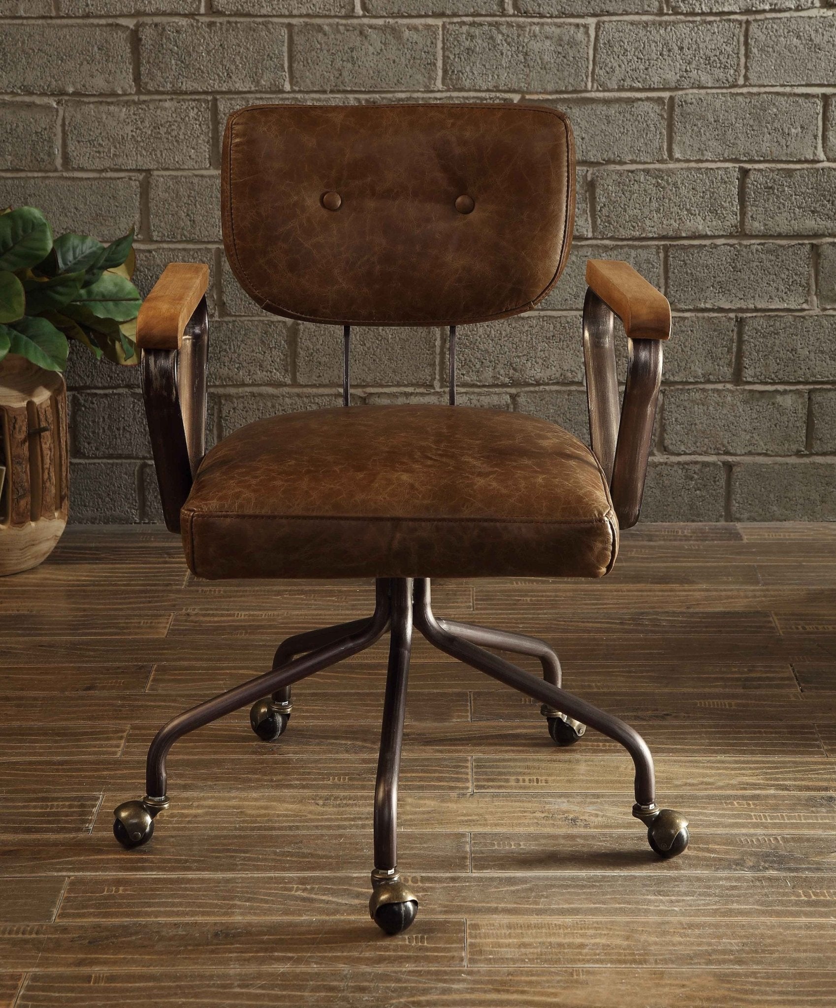 Brown Top Grain Leather Executive Office Chair - 1st Choice Furniture Direct