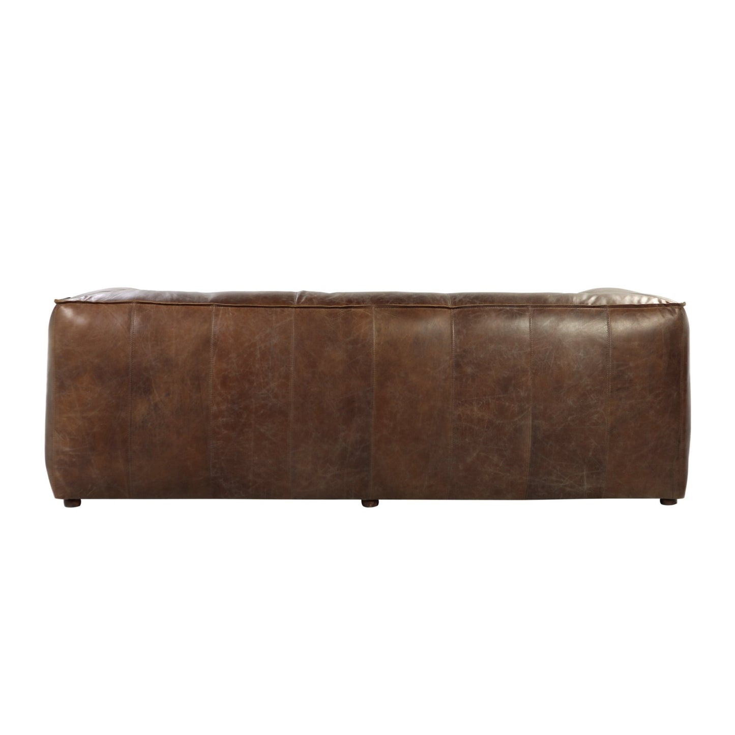 Brown Top Grain Leather Sofa with Shelter Back - 1st Choice Furniture Direct