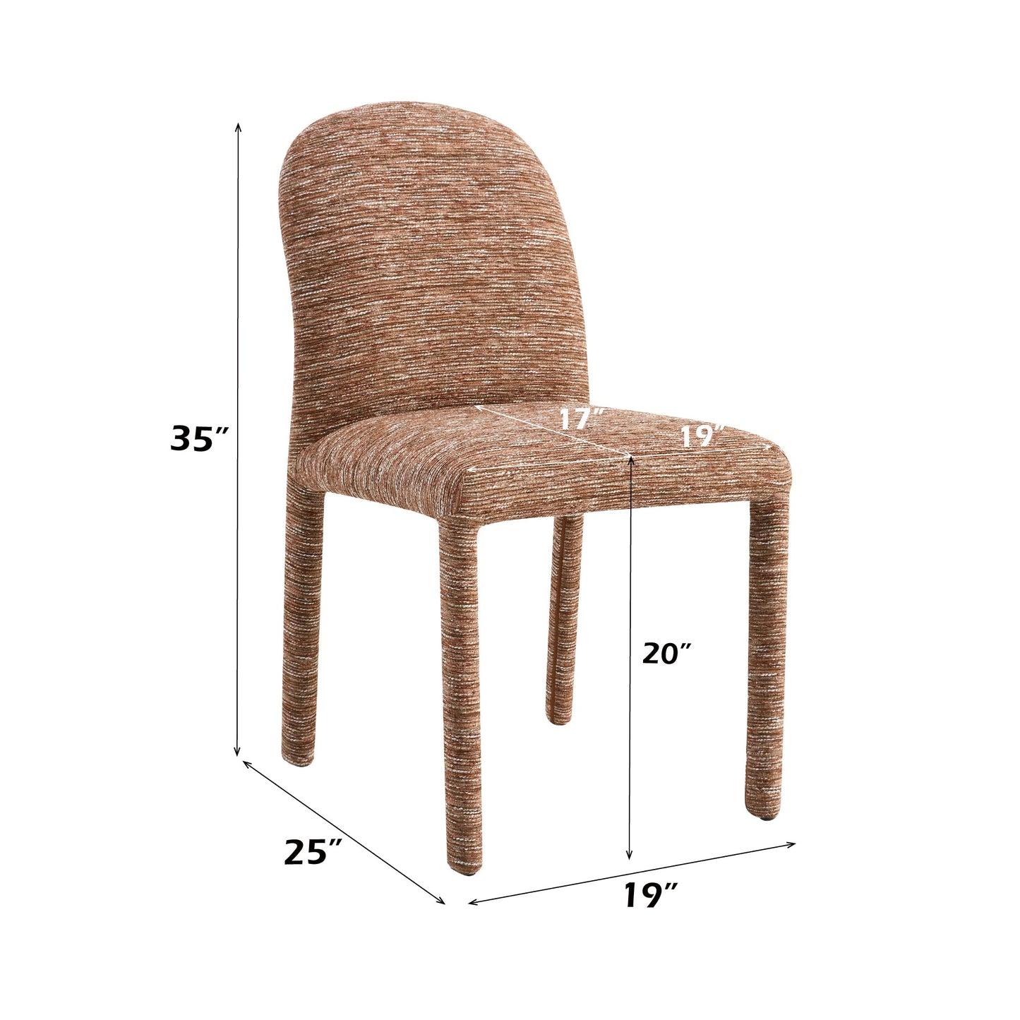 Brown Upholstered Dining Chair with Metal Frame - 1st Choice Furniture Direct