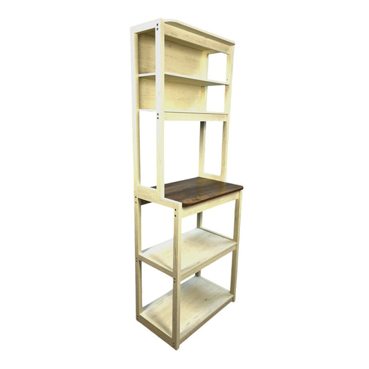 Brown & White 5-Tier Baker's Rack Kitchen Storage Shelf - 1st Choice Furniture Direct