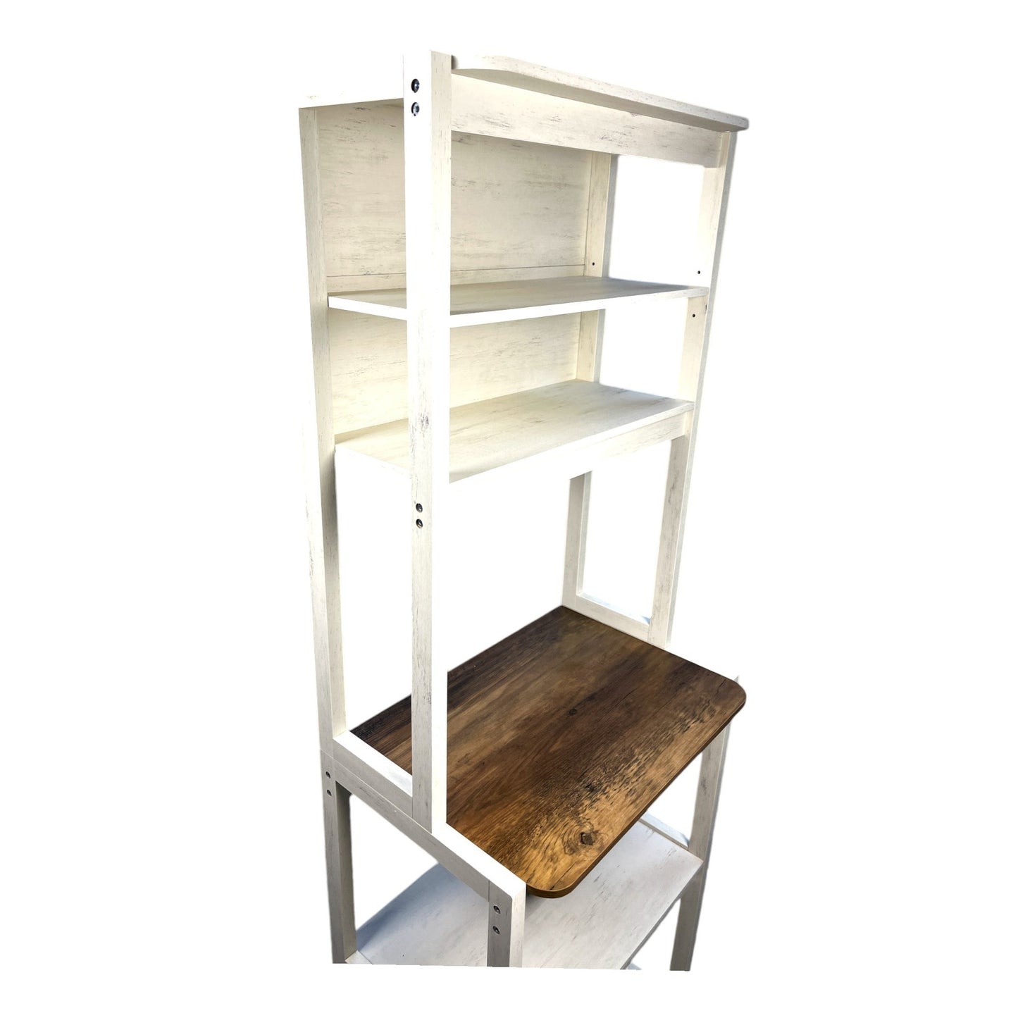 Brown & White 5-Tier Baker's Rack Kitchen Storage Shelf - 1st Choice Furniture Direct
