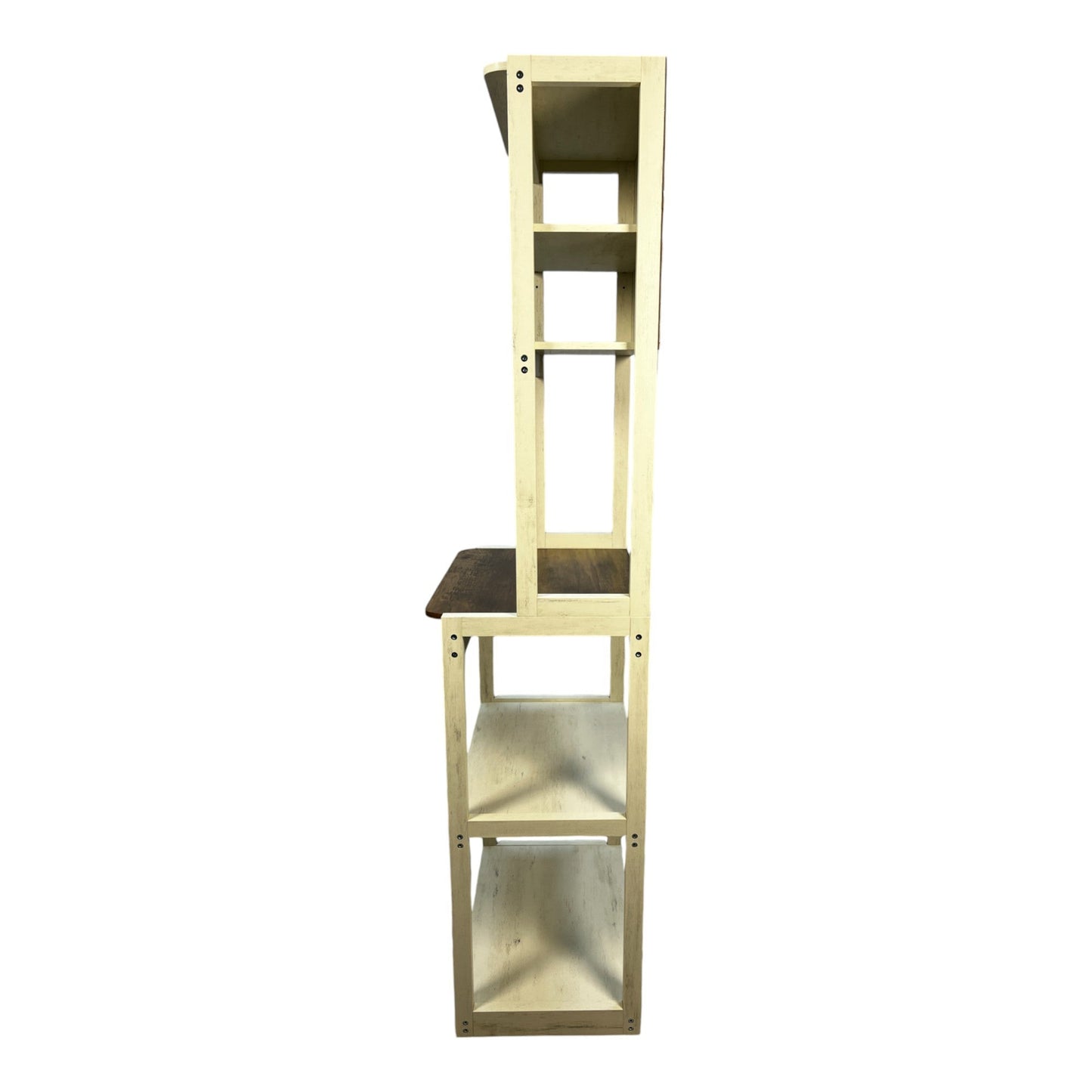 Brown & White 5-Tier Baker's Rack Kitchen Storage Shelf - 1st Choice Furniture Direct