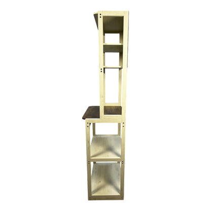 Brown & White 5-Tier Baker's Rack Kitchen Storage Shelf - 1st Choice Furniture Direct