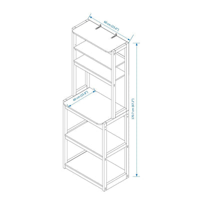 Brown & White 5-Tier Baker's Rack Kitchen Storage Shelf - 1st Choice Furniture Direct
