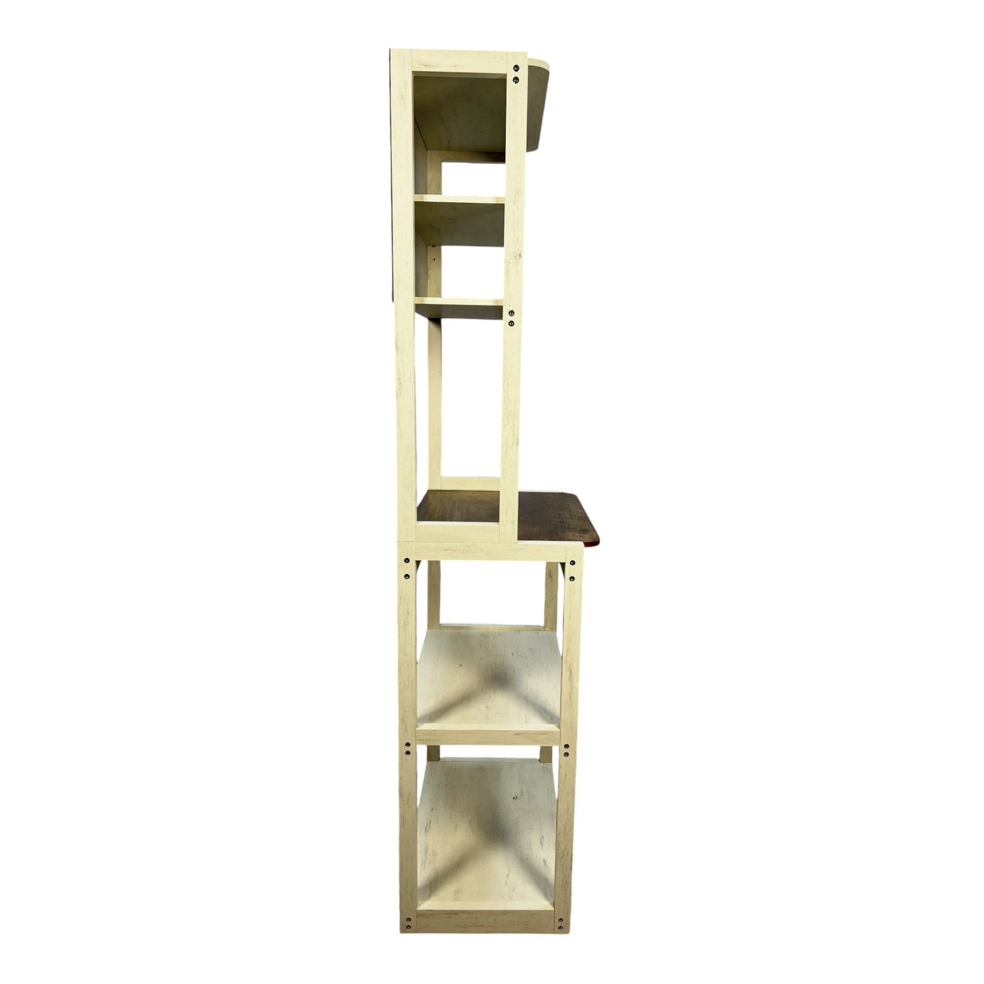 Brown & White 5-Tier Baker's Rack Kitchen Storage Shelf - 1st Choice Furniture Direct