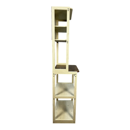 Brown & White 5-Tier Baker's Rack Kitchen Storage Shelf - 1st Choice Furniture Direct