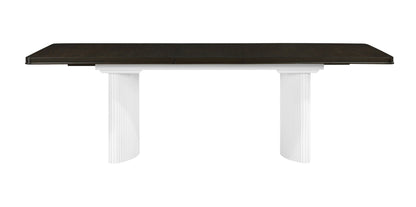 Brown & White Extendable Dining Table with 18-Inch Leaf - 1st Choice Furniture Direct