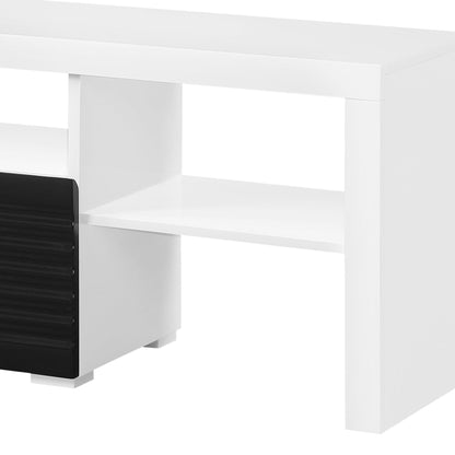 Buck II White & Black High Gloss Finish TV Stand - 1st Choice Furniture Direct