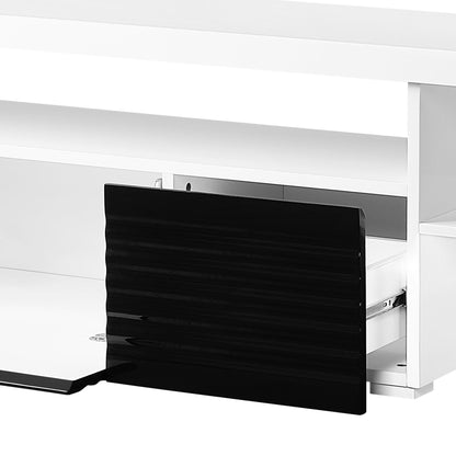 Buck II White & Black High Gloss Finish TV Stand - 1st Choice Furniture Direct