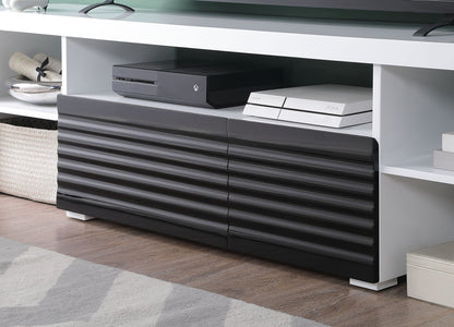 Buck II White & Black High Gloss Finish TV Stand - 1st Choice Furniture Direct