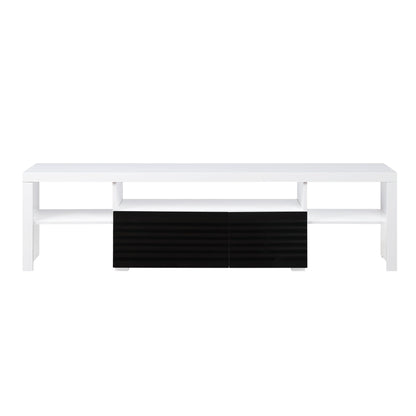 Buck II White & Black High Gloss Finish TV Stand - 1st Choice Furniture Direct
