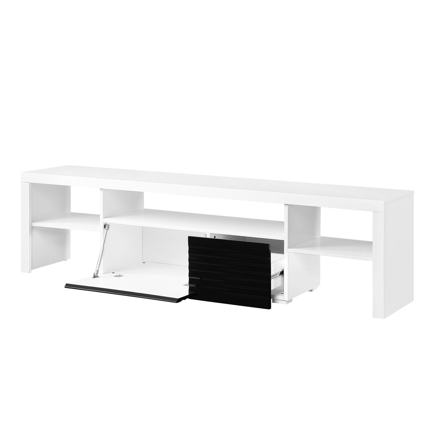 Buck II White & Black High Gloss Finish TV Stand - 1st Choice Furniture Direct