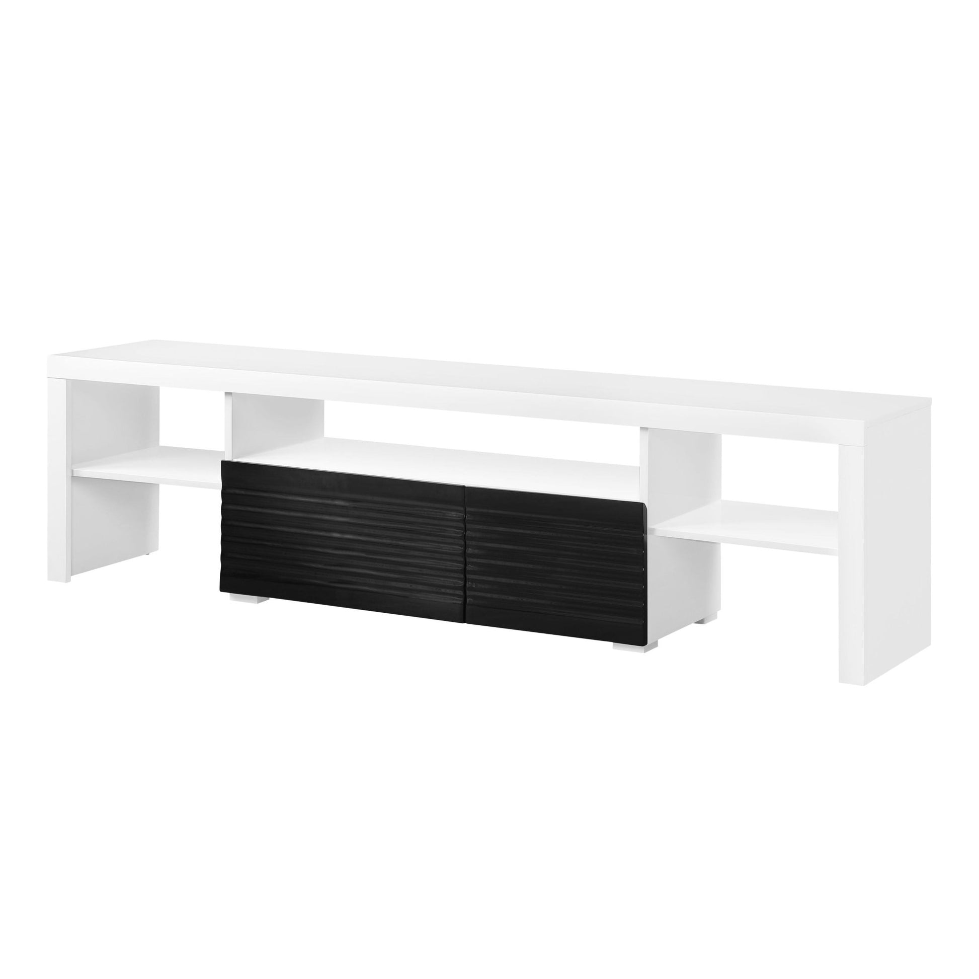 Buck II White & Black High Gloss Finish TV Stand - 1st Choice Furniture Direct