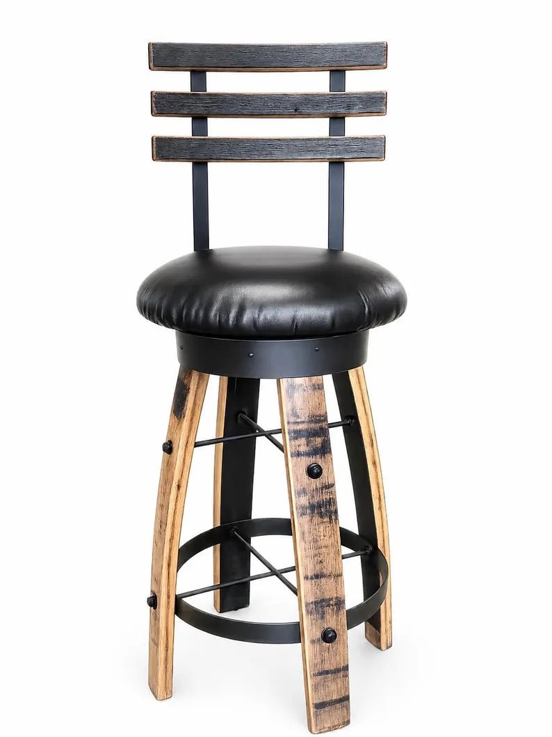 Buffalo Trace Whiskey Barrel Pub Table Set with 4 Stools - 1st Choice Furniture Direct