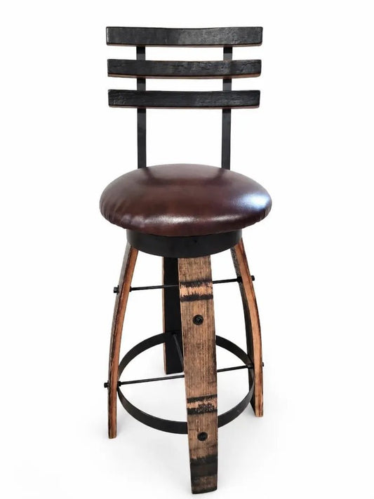 Buffalo Trace Whiskey Barrel Pub Table Set with 4 Stools - 1st Choice Furniture Direct