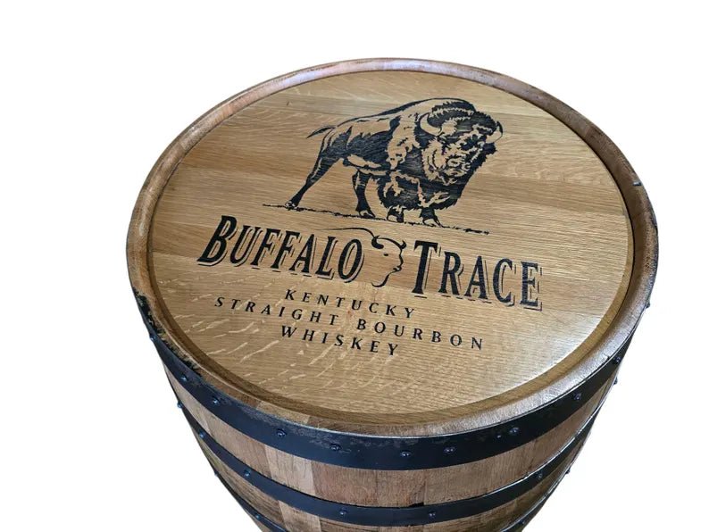 Buffalo Trace Whiskey Barrel Pub Table Set with 4 Stools - 1st Choice Furniture Direct