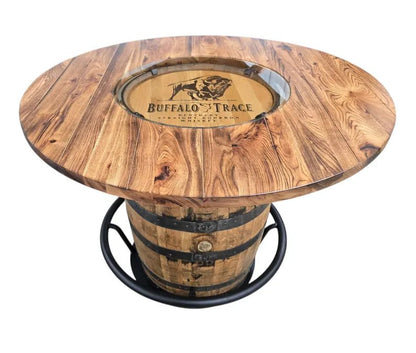 Buffalo Trace Whiskey Barrel Pub Table Set with 4 Stools - 1st Choice Furniture Direct