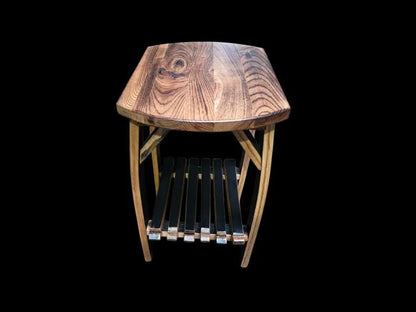 Burnt Hickory Whiskey Barrel Stave End Table | Rustic Handmade Barrel Furniture - 1st Choice Furniture Direct