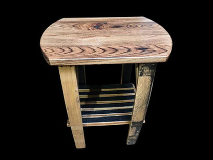 Burnt Hickory Whiskey Barrel Stave End Table | Rustic Handmade Barrel Furniture - 1st Choice Furniture Direct