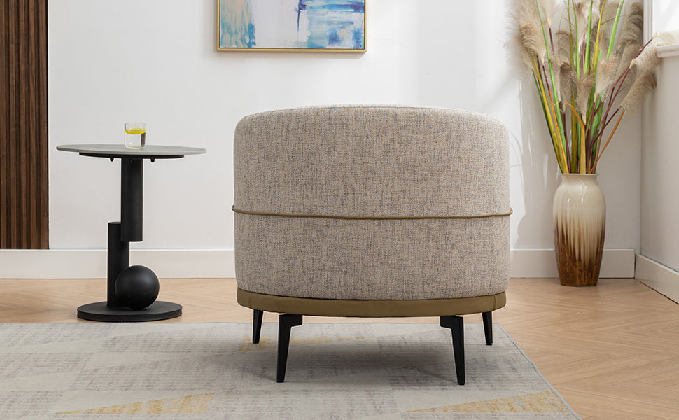 1st Choice Modern Two-tone Barrel Fabric Upholstered Round Chair