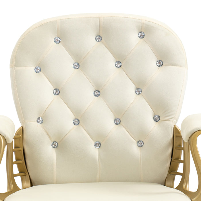 1st Choice Cute Cream Velvet Home Office Chair