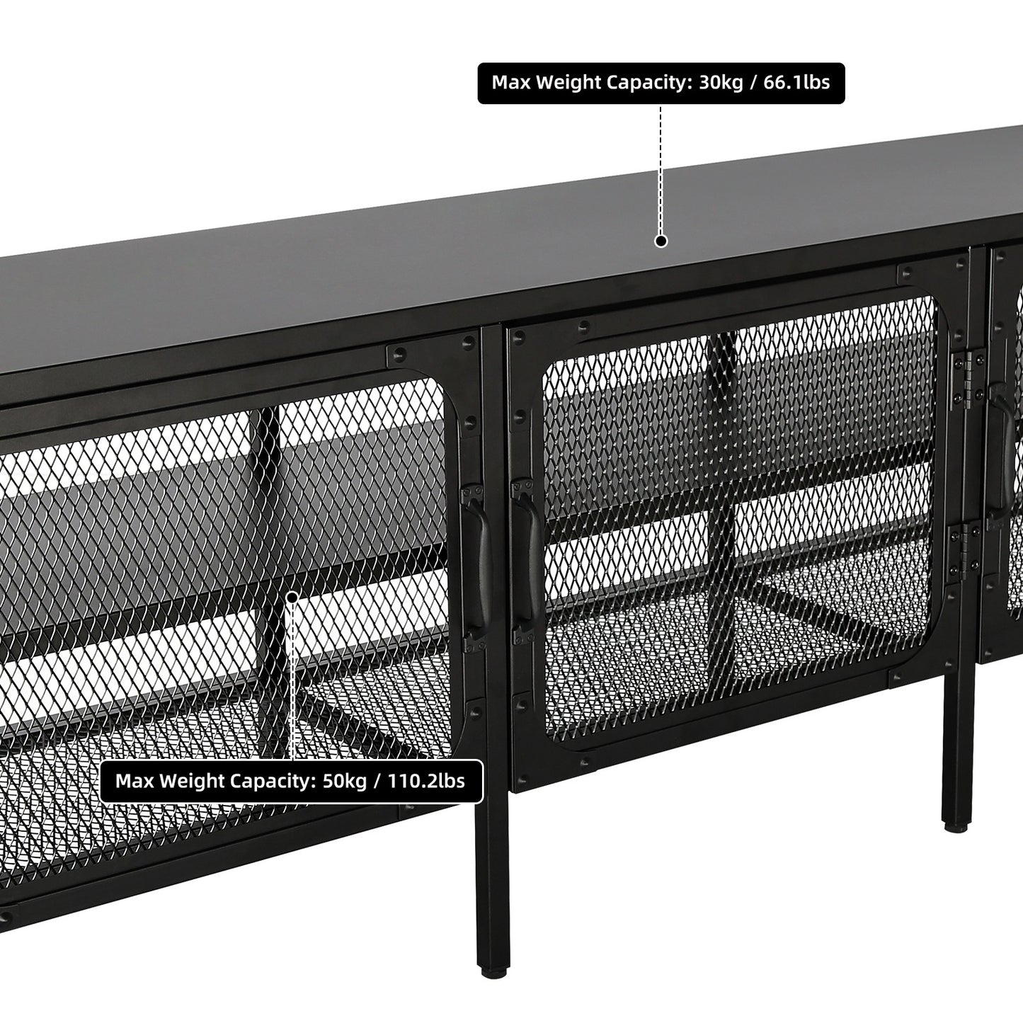 1st Choice Elegant Black Steel TV Stand | Modern Industrial Style