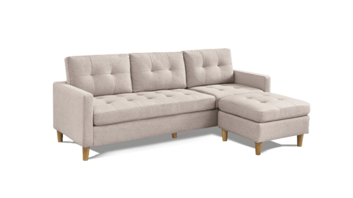 1st Choice L-Shape Sectional with Removable Cushions and Mobile Ottoman