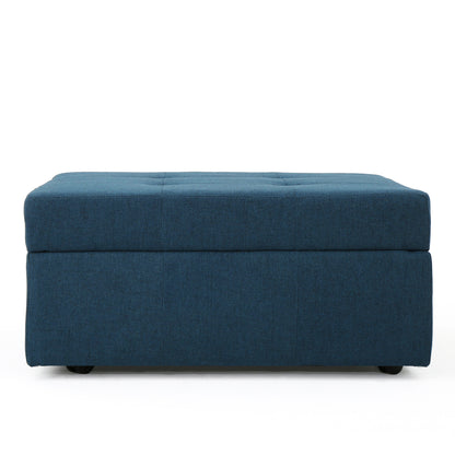 1st Choice Modern Storage Bedroom Living Room Ottoman in Navy Blue