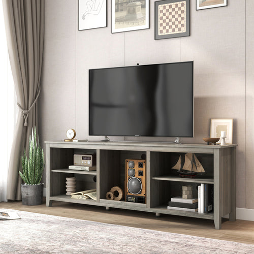 1st Choice TV Stand Storage Media Console Entertainment Center in Grey Walnut