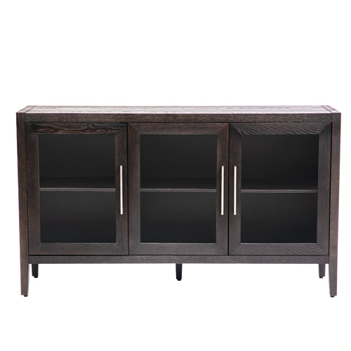 1st Choice U-style Wood Storage Cabinet with Three Tempered Glass Doors
