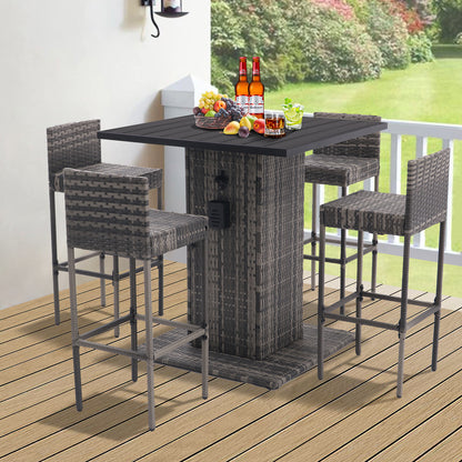 1st Choice 5pc All Weather PE Rattan & Steel Frame Patio Outdoor Bar