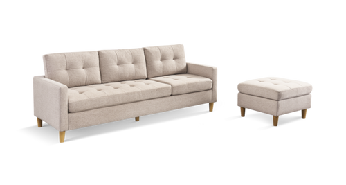 1st Choice L-Shape Sectional with Removable Cushions and Mobile Ottoman