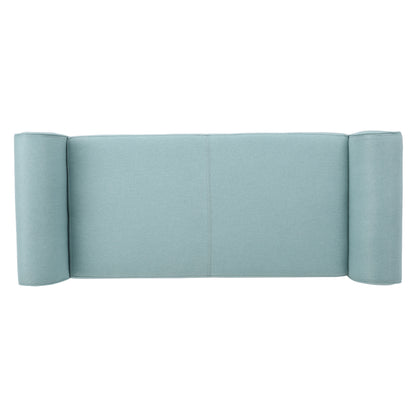 1st Choice Contemporary Armed Fabric Storage Bench in Light Blue