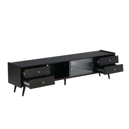 1st Choice Contemporary TV Stand with Sliding Fluted Glass Doors