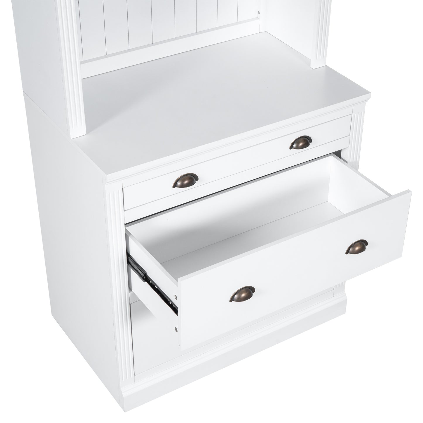 1st Choice Elegant 3-Piece Bookcase and Writing Desk Set in pristine white