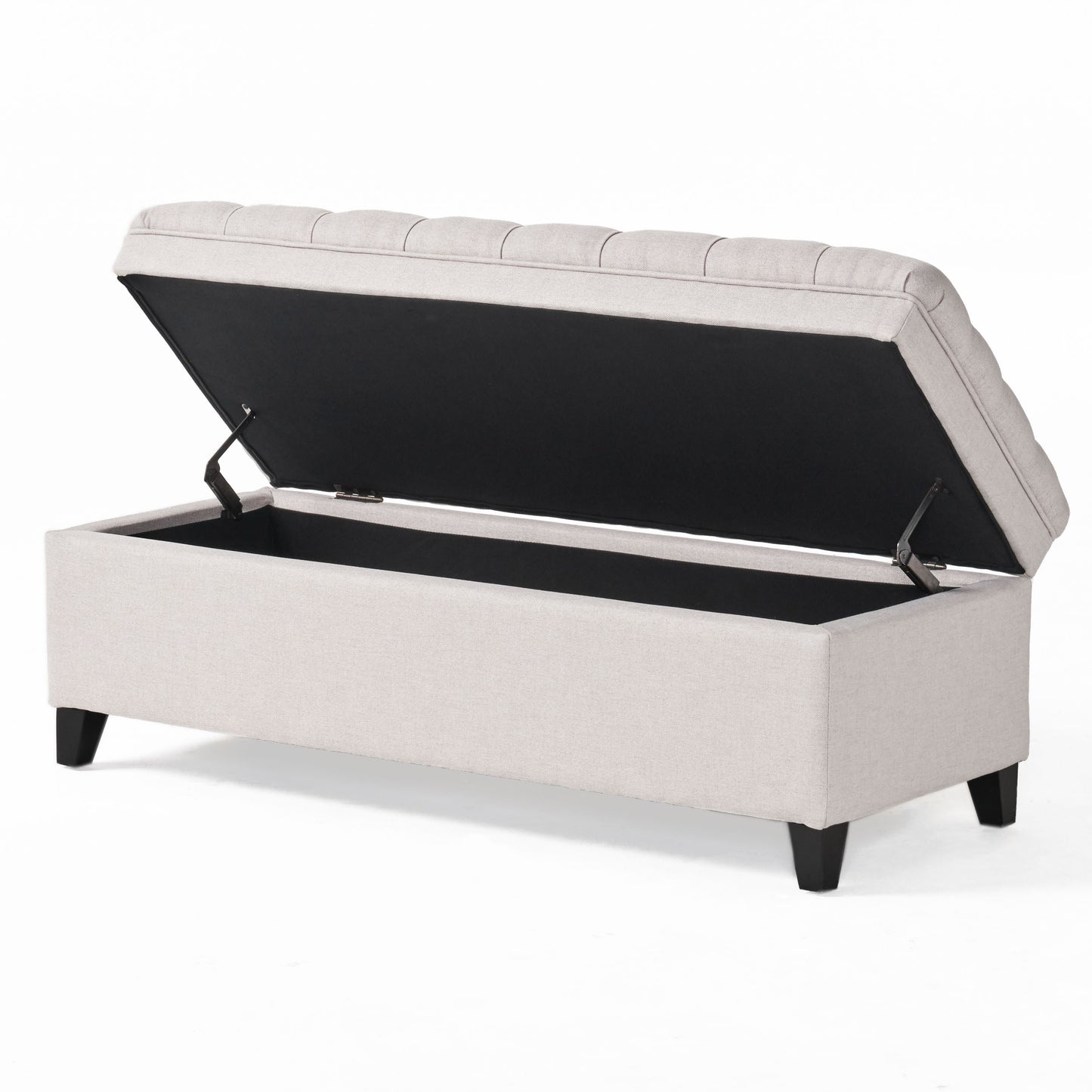 1st Choice Modern Contemporary Storage Bedroom Ottoman in Light Grey