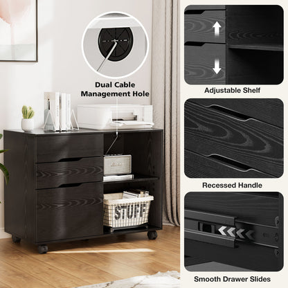 1st Choice Black Wood Filing Cabinet: Style Meets Functionality