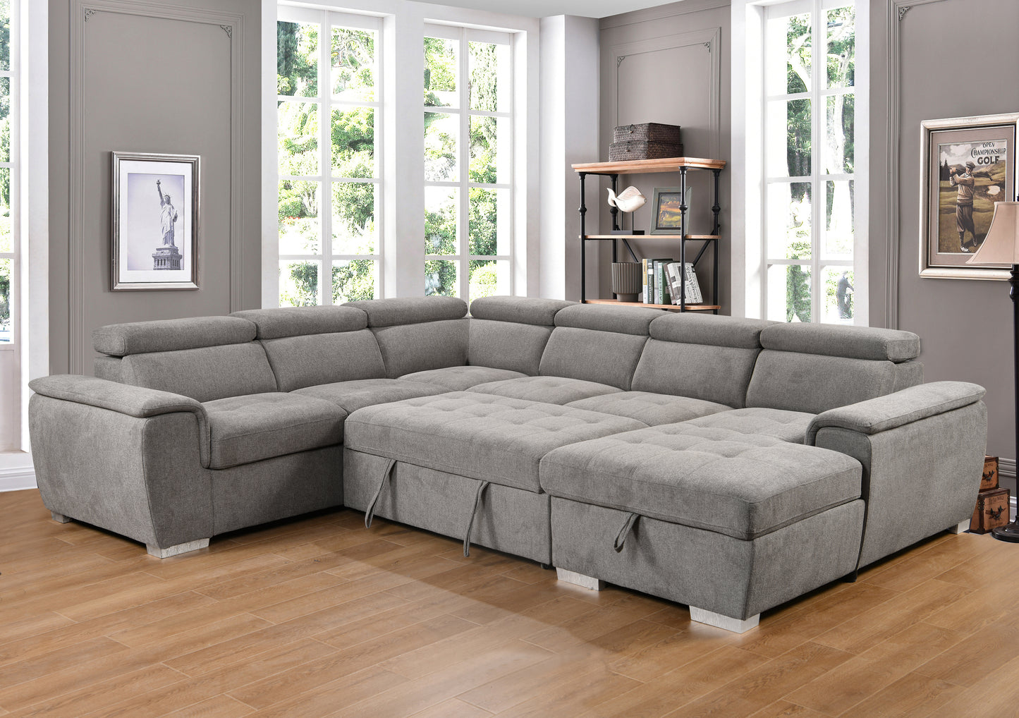 1st Choice Modern 7-seat Sectional Sofa Couch with Adjustable Headrest