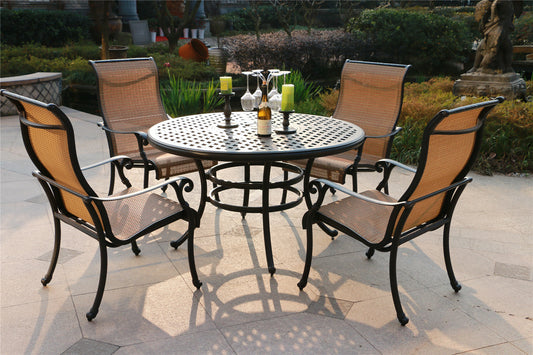 Round 4 - Person 51.9' Long Aluminum Dining Set